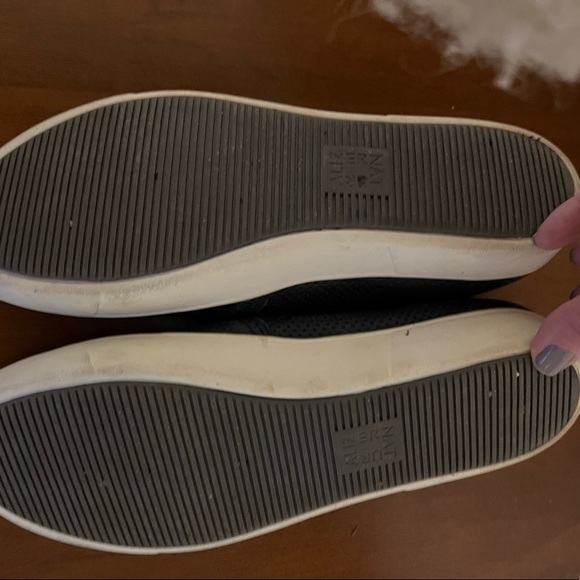 Navy Leather Slip on Sneakers - Picture 4 of 4